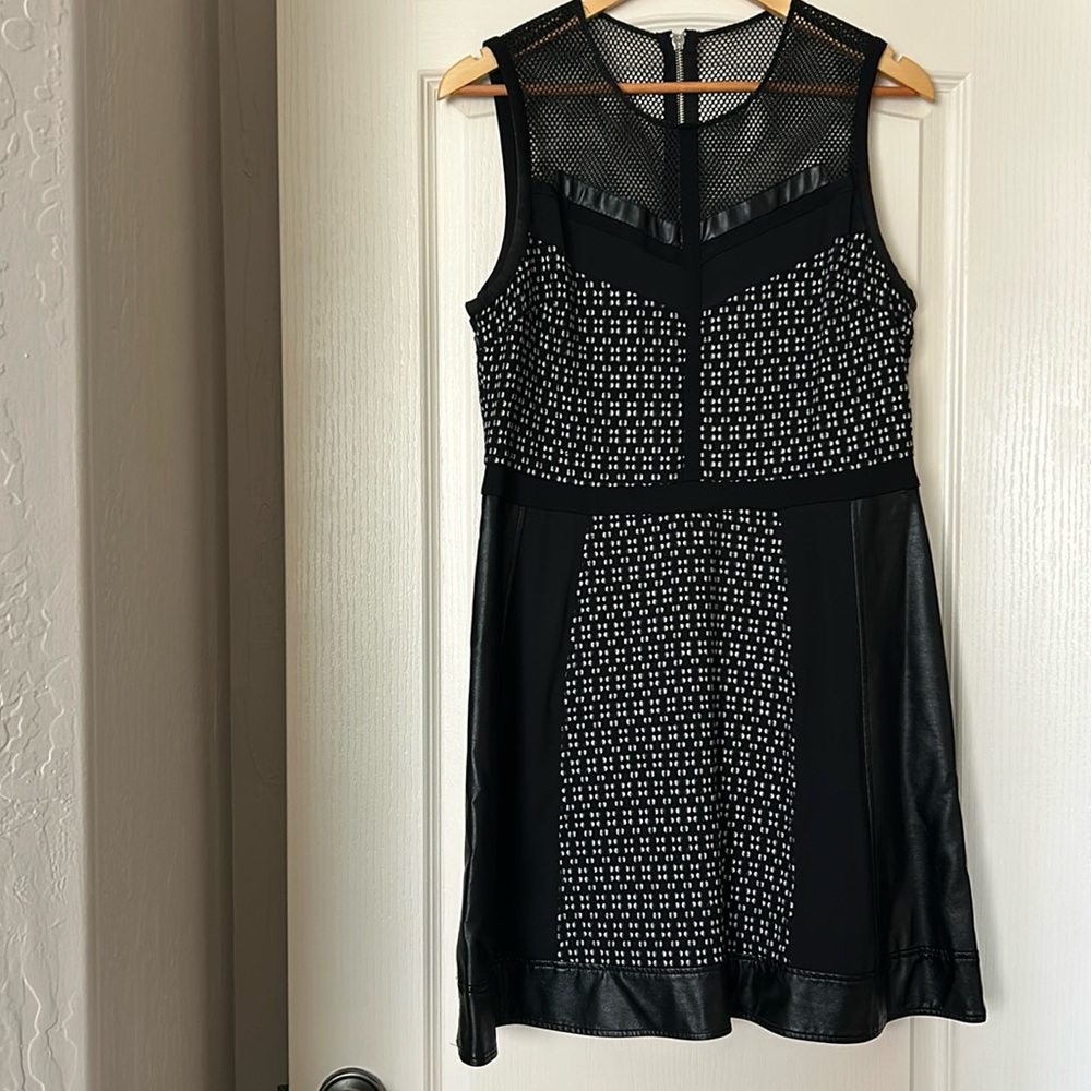 Rachel Rachel Roy Black & White Faux Leather Dress